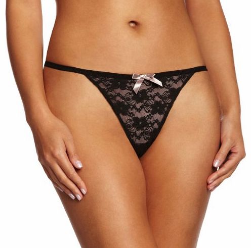 Passion Low Rise Womens Thong Black Size 14