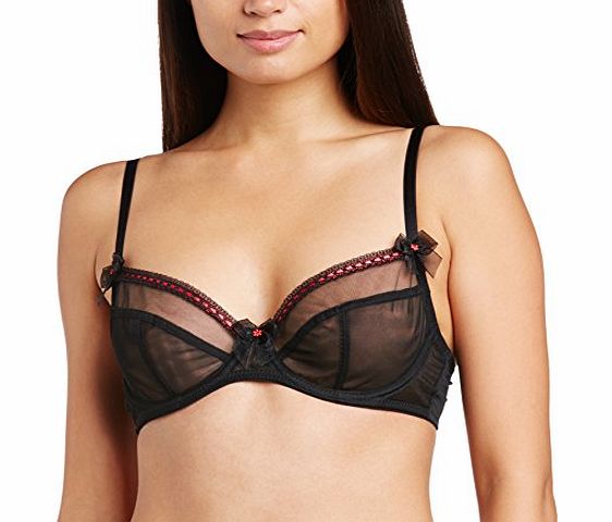 Pour Moi Womens Pin Up Underwired Non Padded Full Cup Everyday Bra, Black, 34F