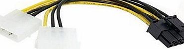 Power Cables Dual Molex 4Pin IDE to 8 Pin PCI-E Power Lead Cable for Asus MSI VGA Video Graphic Card 0.15M 0.45FT