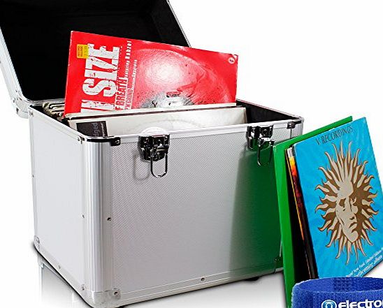 Power Dynamics PD LP 80 x 12`` Vinyl Record Box Storage Flight DJ Case Silver