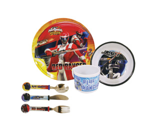 Power Rangers Tableware Set and 3 Piece Cutlery Set