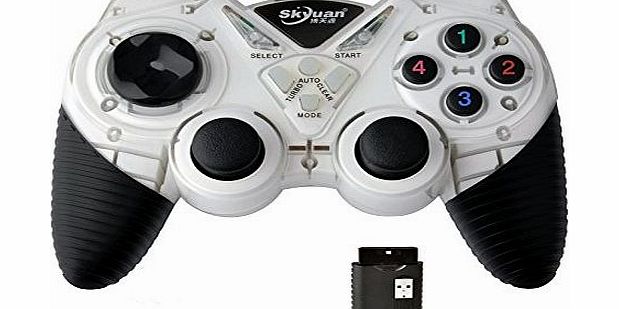 Powerbank2013 2.4 GHz Wireless Game Controller Gamepad Joypad with 4 IN 1 receiver Black/White