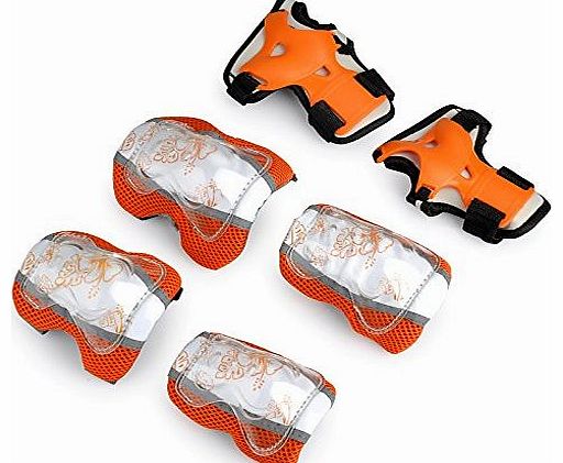 Children kids Roller skates Bicycle Skateboard sports protector Guards pads Knee pads,Elbow pads,wrist pads in orange Size S