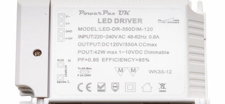 PowerPax UK 0-10V Dimmable 700mA LED Driver 43.4W