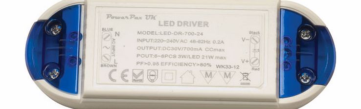 PowerPax UK 700mA Constant Current LED Driver 21W