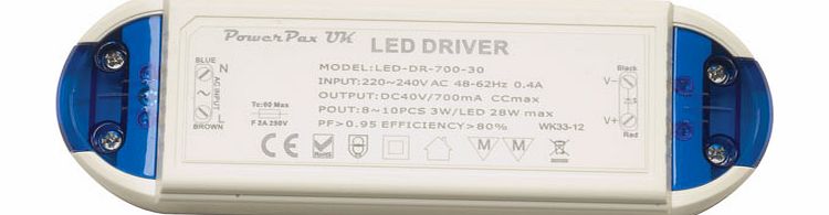 PowerPax UK 700mA Constant Current LED Driver 28W