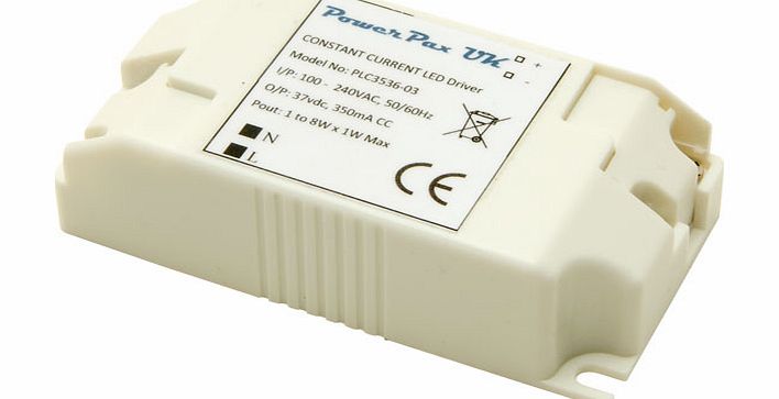 PowerPax UK Ac-dc 8w Constant Current LED Driver 350ma