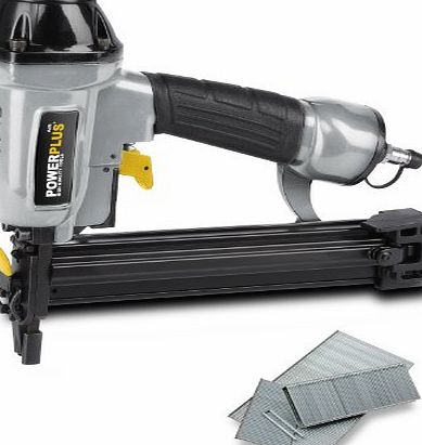 PowerPlus  115psi Pneumatic 2-in-1 Air Stapler Nailer Gun in Carry Case with 1000 Nails and 1000 Staples POWAIR0310 - 3 Year Home User Warranty