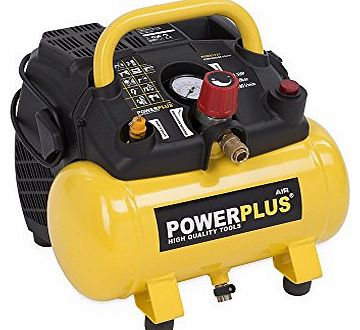 PowerPlus  Portable Oil Free Air Compressor 6L, 1.5HP, 6.33CFM, 240v, 8 BAR, 116psi POWX1721 - 3 Year Home User Warranty
