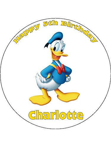 Donald Duck Clubhouse 7.5`` Round personalised birthday cake topper printed on icing