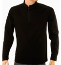 Prada Black 1/4 Zip Cotton & Elastane Long Sleeve Polo Shirt