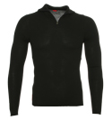 Black 1/4 Zip Ribbed Sweater