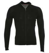 Black Full Zip Ribbed Sweater