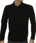 Prada Black Long Sleeve Cotton Polo Shirt