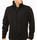 Black Nylon Padded High Neck Full Zip Teflon Coated Jacket
