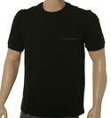 Prada Black Round Neck Cotton T-Shirt With Small Breast Pocket