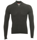 Grey Full Zip Ribbed Sweater