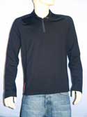 Prada Mens Navy 1/4 Zip Long Sleeve Polo Shirt