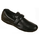 Mens Prada Black Leather Slip On Shoes With Velco/ Leather Strap