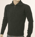 Prada Mens Prada Grey High Neck 1/4 Zip Cotton Sweater
