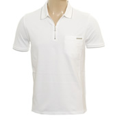Prada White Zip Fastening Pique Polo Shirt