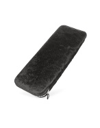Black Hair-Calf Italian Leather Tie Case