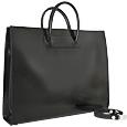 Ladies`Polished Black Leather Classic Briefcase
