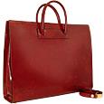 Ladies`Polished Dark Brown Leather Classic Briefcase
