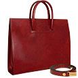 Ladies`Polished Dark Brown Leather Classic Handbag