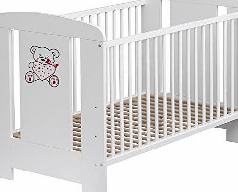 BABY CHILD WOODEN WHITE COT BED CAMILL amp; FREE COTBED MATTRESS 120 x 60cm