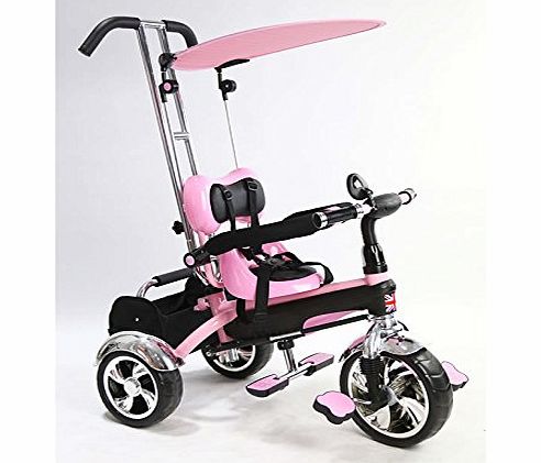 Predatour Baby Tricycle Three Wheel 4 in 1 Kids Smart Trike - Pink - New