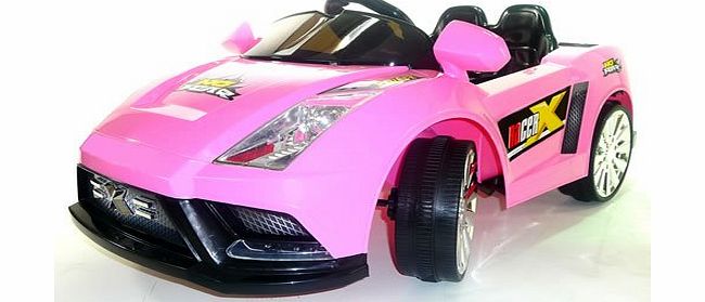 Predatour Lamborghini Style 12V Two Speed Electric Ride On Kids Car with RC - Pink - New