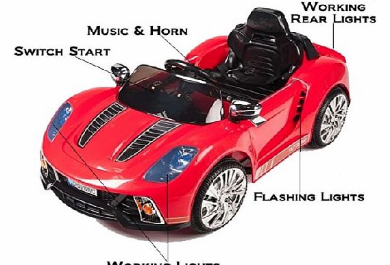 Predatour Porsche 918 Style 12v Electric Battery Powered Ride on Car - Red - New