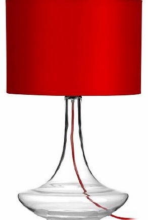 Premier Housewares Curved Glass Table Lamp - Red