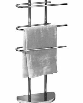 Premier Housewares Floor Standing Towel Stand with 3 U-Shaped Arms - Chrome