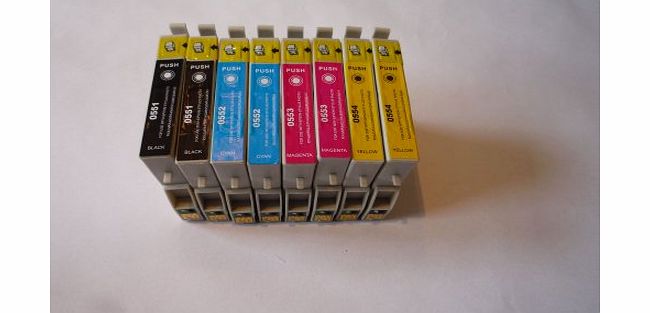 Premier Ink 8 (2 FULL SETS) EPSON COMPATIBLE INK CARTRIDGES KNOWN AS T0611, T0612, T0613, T0614 FOR USE IN PRINTERS EPSON STYLUS D68, D88, DX3800, DX3850, DX4200, DX4250, DX4800, DX4850