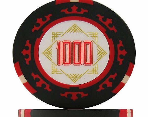 Premier Poker Chips Three Colour Crown Poker Chips - Black 1000 (Roll of 25)