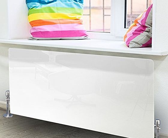 Premier Range Radiator Art - White Glass Radiator Cover - Small