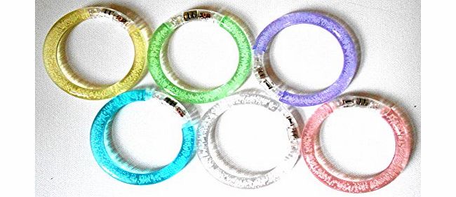 PRESKIN - LED Bangle (10 pieces), luminous bracelet, colorful flashing armlet, safety armring for backpack, bicycle, child and dog