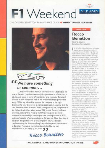 Press Packs Mild Seven Benetton F1 Weekend 1998 17 Issues