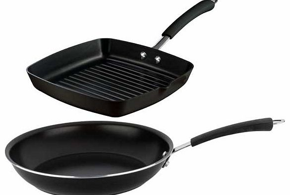 2 Piece Frying Pan and Grill Set