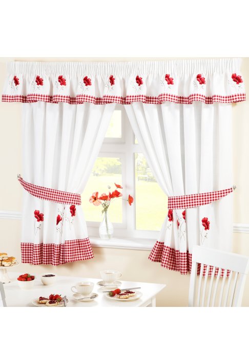 Preston Poppies Lined Curtains