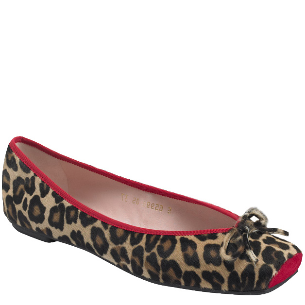 Pretty Ballerinas Square Toe Pony with Red Trim