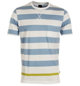 Blue and White Stripe Pocket T-Shirt