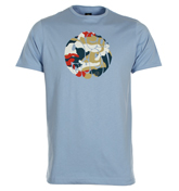 Sky Blue T-Shirt with Camouflage