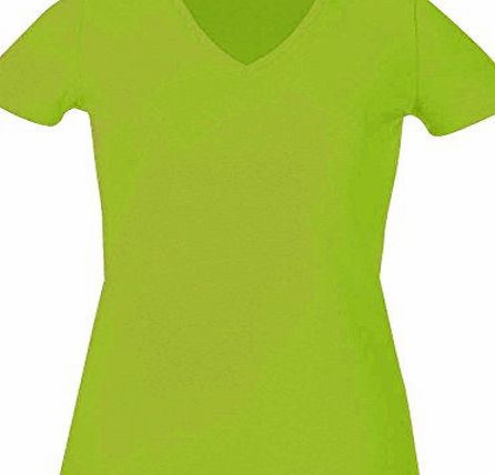 Price Drop 247 Ladies Premium V Neck Fitted T-Shirts 220gsm. Available in 10 Colours, Sizes 8 to 18.