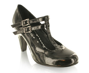 Classy Patent Double T-Bar Court Shoe