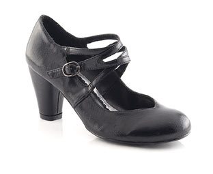 Court Shoe With Strap Feature