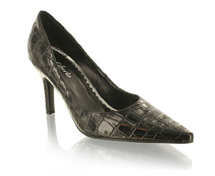 Fab Croc Print High Heel Court Shoe