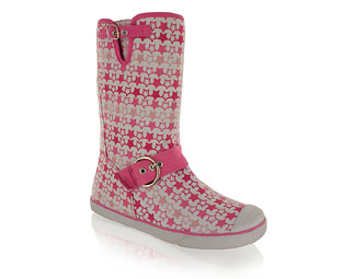 Priceless Funky Star Print Canvas Mid High Boot